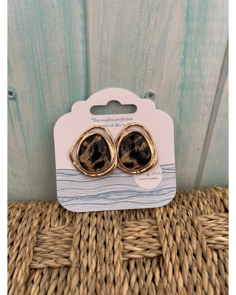 Pendiente medallon animal print