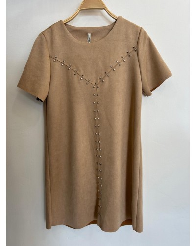 Vestido antelina tachuelas