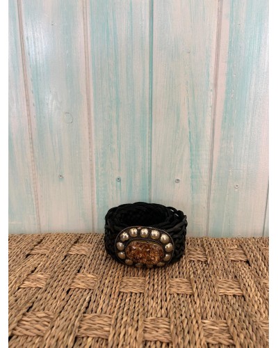 Cinturon piel trenzado