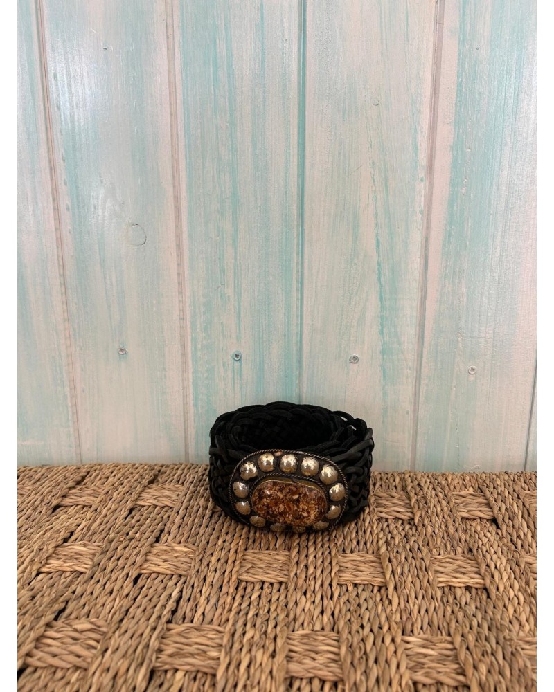 Cinturon piel trenzado