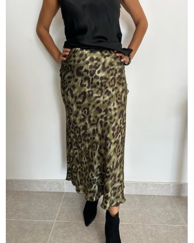 Falda satinada animal print
