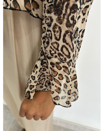 Blusa volantes animal print