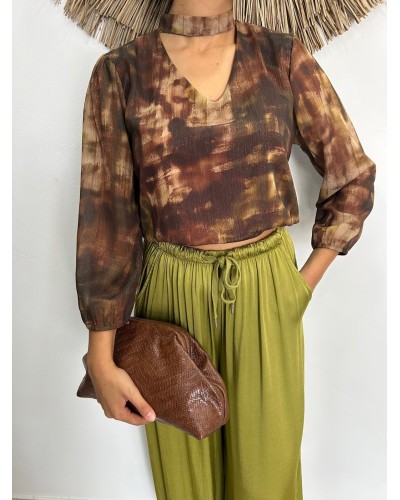 Blusa choker tierra
