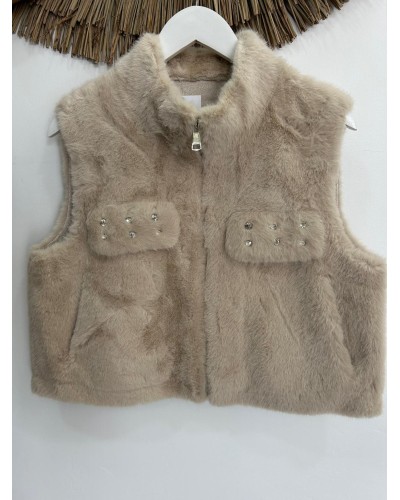 Chaleco corto de pelo