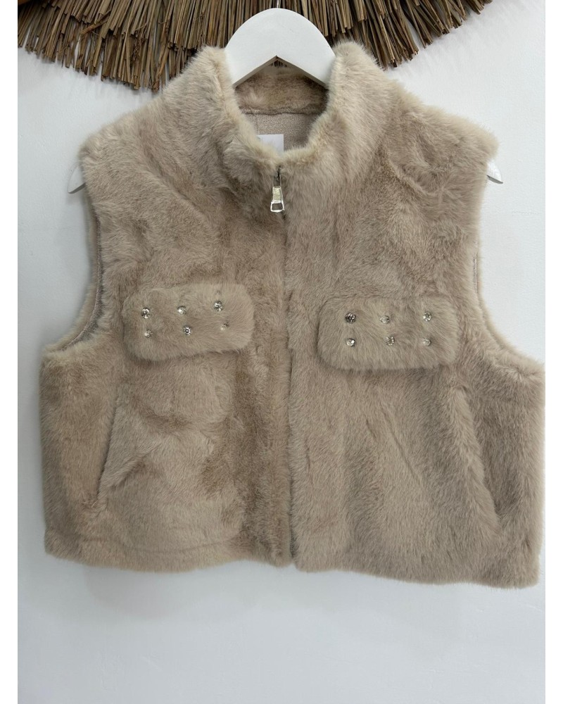 Chaleco corto de pelo