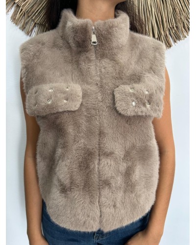 Chaleco corto de pelo