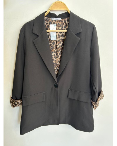 Blazer oversize animal print