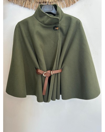 Capa poncho con cinturon