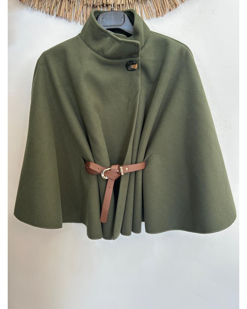 Capa poncho con cinturon