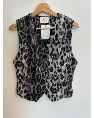 Chaleco brillo leopardo