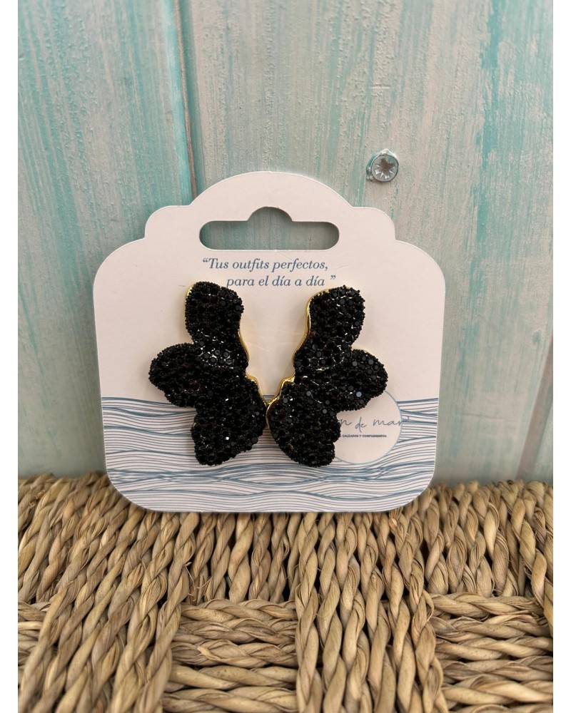 Pendiente media flor brillo