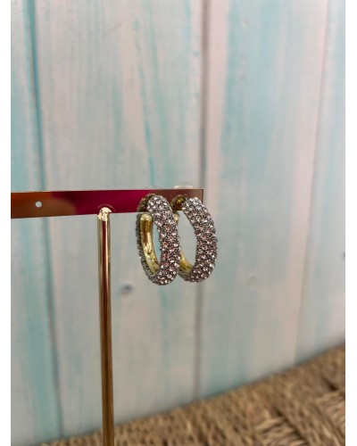 Pendiente aro fino brillo