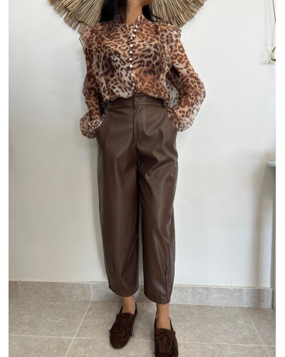 Camisa abotonada animal print