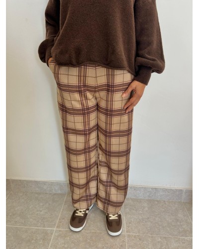 Pantalón ancho cuadros