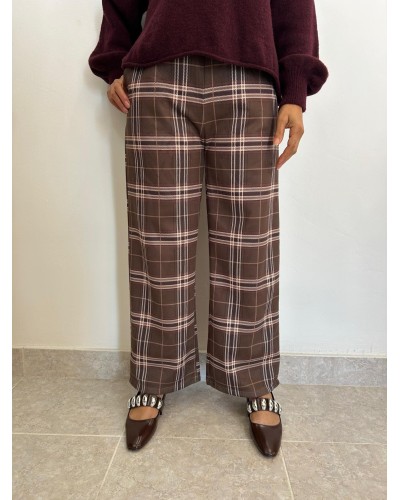 Pantalón ancho cuadros