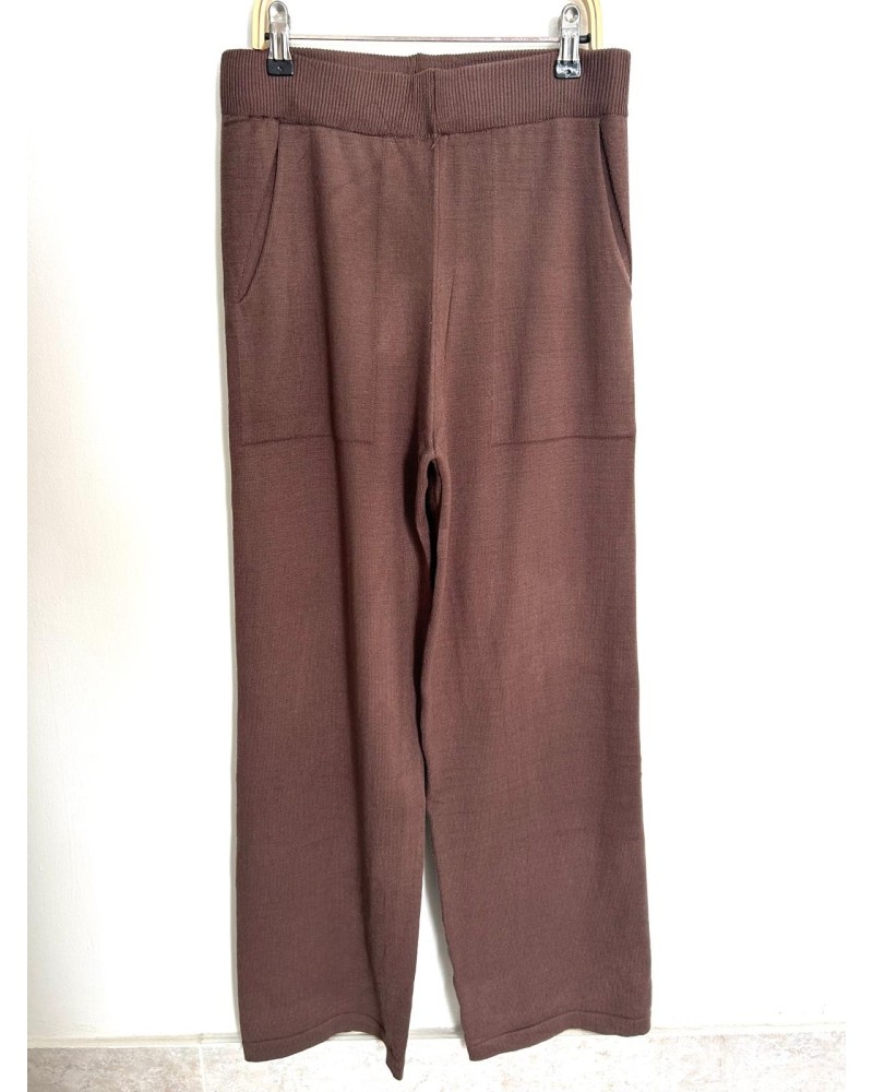 Pantalón punto marrón chocolate