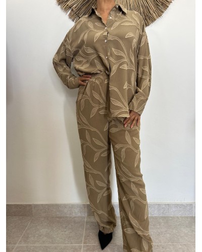 Conjunto estampado hojas