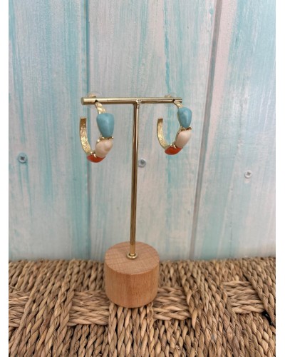 Pendiente aro tricolor