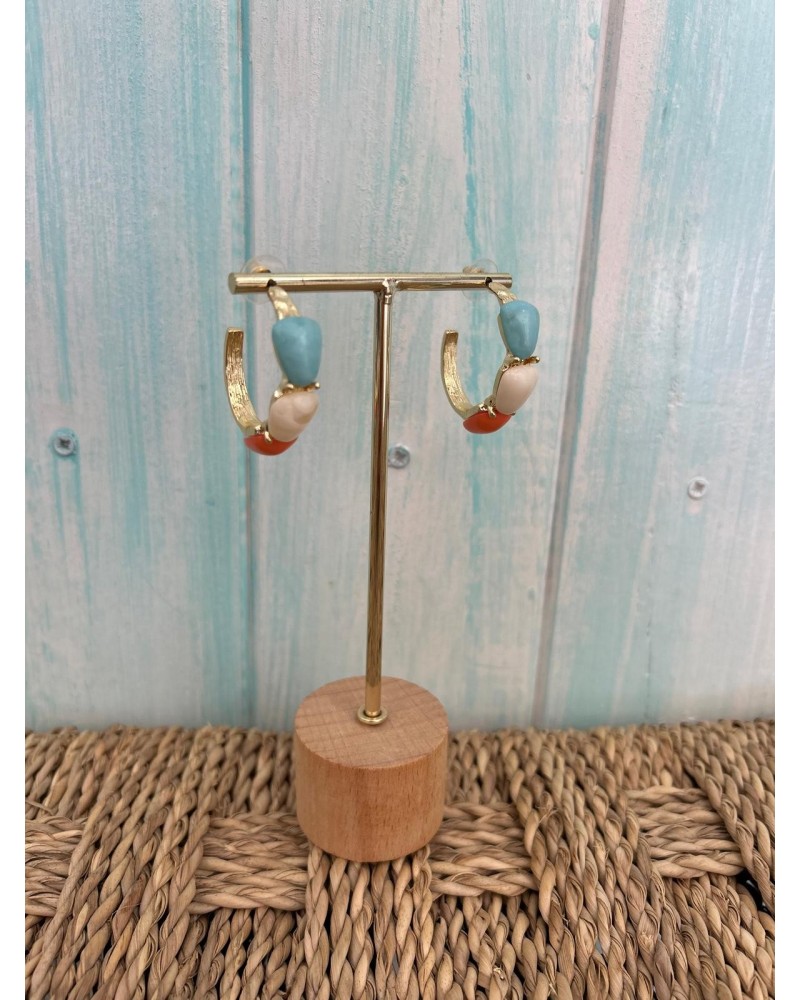 Pendiente aro tricolor