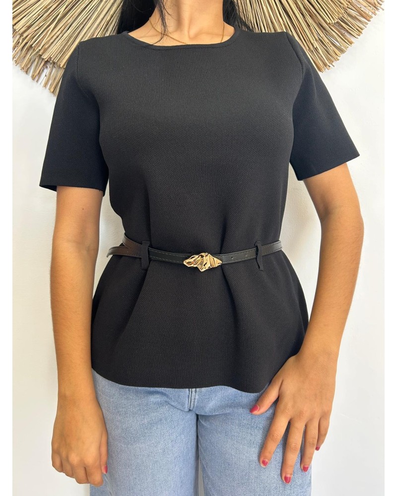 Camiseta punto con cinturón