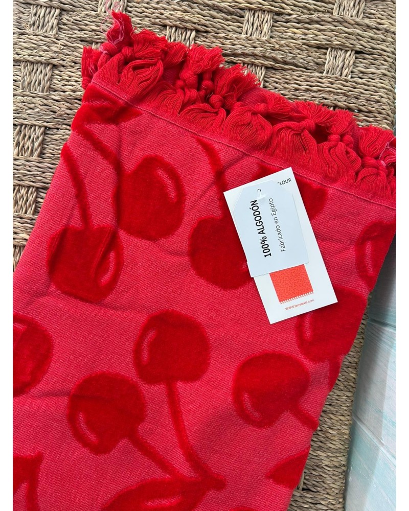 Toalla playa cerezas